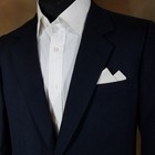 Men s 2 Point Cotton Pre-folded Pocket Square Handkerchief Insert - White