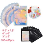 400 Pcs Holographic Mylar Foil Bags Smell Proof Resealable  Zip Seal Pouches