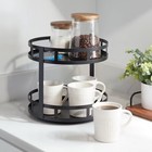 2-tier Metal Lazy Susan Turntable Black - Brightroom