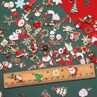 110pcs 55 Pairs Christmas Charms Gold Enamel Jewelry Pendants For Xmas Earring B
