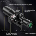 Tactical 2 5-10x40e Rifle Scope Combo Mil-dot Illuminated W  Red Dot Laser Sight