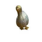 Vtg Cloisonn   Duck Figure Gold Brass Intricate Detailing Hand-painted Blue Green