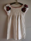 Traditional Mexican Peasant Blouse Embroidered W colorful Floral Sz Small 