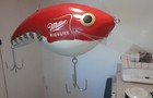 Large Vintage Miller High Life  Fishing Lure Beer Advertising  Display   Sign 
