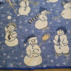 Vintage Biederlack Blanket Snowmen Snowman Winter Blue Reversible 74   x56  Usa