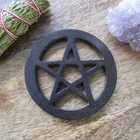 New Wooden Pentagram Altar Tile  4 Inches  Handmade Mango Wood Pentagram
