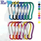 10 Pcs Aluminum Carabiner D Shape Spring Clip Snap Key Hook Keychain Buckle