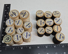 Lot Of 20 Black   White Vintage Clark s Wood Spool Sewing Thread All  Full