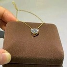 3ct Heart Cut Lab Created Diamond Women Heart Pendant 14k Yellow Gold Plated