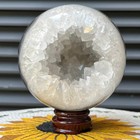 4 Lb  Natural White Crystal Geode Sphere Crystal Druzy Ball Decor