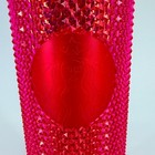 Starbucks 2019 Hot Pink Studded Cold Cup Tumbler Bling Venti 24 Oz Flaw