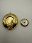 Vintage Estee Lauder Gold Tone Watch Clock Rhinestone Compact Lucidity Powder