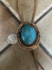 Bolo Tie  Very Nice Quality  New With A Large 30x40 Mm Kingman Turquoise Stone 