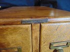 Vintage Oak Library 2 Drawer File Card Case Cabinet