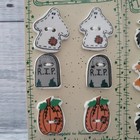 Vintage 90s Trena s Trinkets Ceramic 2-hole 1  Buttons Halloween Fall Pumpkin 