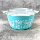 Vintage Pyrex Amish Butterprint Turquoise Casserole Set 471 473 475 With Lids