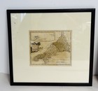Pair Of Antique Hand Coloured 19th Cen Maps  Surrey And Cornwall 