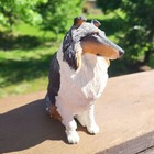 Vintage 5  Sandicast Collie Tri-colored Dog Figurine Sandra Brue Signed 1986