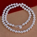 1pcs Women s 925 Sterling Silver 8mm Hollow Balls Beads 20  Chain Necklace