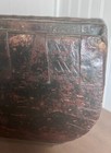 Antique 19th Century Chinese Wooden Rice Measure Basket With Handle Metal Bottom