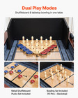 12ft 2-in-1 Shuffleboard Table   Bowling Game Set W  Pucks Wax Brush