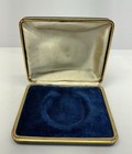 Vtg Blue Leather Pocket Watch Box - Blue Interior  b469 A 