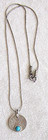 Vintage Silver Sterling 925 Jewelry Set Necklace And Ring W  Turquoise  Israel
