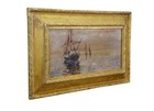 Antique Nautical Maritime Trio Of Sailboats Seascape Oil Painting 25 