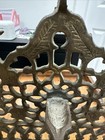 Antique Judaica Jewish Brass Chanukah Menorah Wall Oil Lamp Hanukkah 9 5   