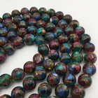 Multi-color Mosaic Quartz Smooth Round Beads 6mm 8mm 10mm 12mm 15 5  Strand