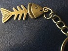 Fish Bone Big Head Bronze Color Keychain Key Chain Fishing Lightweight Gift Usa