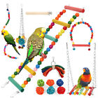 15pcs Bird Parakeet Cockatiel Parrot Toys Cage Hanging Bell Ladder Hammock Lot