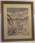 Antique East Asian Painting Ink  color Winter Landscape Chinese Qing korean 