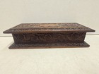 Antique Victorian Hand Carved Wood Art Nouveau Trinket Glove Box Vanity Casket