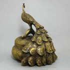9 Chinese Bronze Copper Peacock Peafowl Incensory Incense Burner Censer Statue