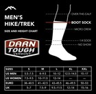 Darn Tough 1964 Black Merino Wool Hike Trek Boot Cushion Sock Large Hike