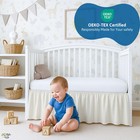 Ivory Crib Skirt Dust Ruffle  100  Natural Cotton  Soft  Durable Nursery Crib   