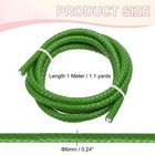 6mm Round Braided Leather Cord For Crafts Jewelry Making  Grass Green 1 1yards 