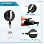 2 Pack Retractable Badge Reels With Swivel Alligator Clip Id Holder Black