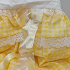 Vintage Bassinet Dust Ruffle Skirt Yellow White Gingham Cover Ruffles Bow Read 