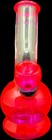 5  Pink Curved Neck Glass Tobacco Mini Hookah Water Pipe Bong With Screens 