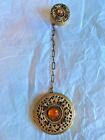  35  Vintage Antique Gold Metal Vanity Art Deco Nouveau Tango Jeweled Compact