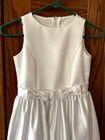 Ginnis Montique White Satin Easter Formal Wedding Girl Dress Size 7 8 10 Bows