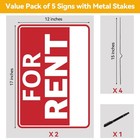 2 Pack Large Red For Sale Yard Signs 17x12 Inches Double Sided