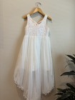 American Princess  Pink Lace On Top White Bottom Flower Girl Size 10