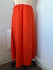 Orange Cotton Maxi Skirt L Drawstring Paneled Boho Lagenlook Festival Handmade