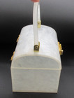 Vintage Lucite Box Bag Handbag Pearly White Delill Mcm Hollywood Regency