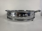 Pierced Silver Plate Serving Tray Basket With Handles