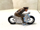 Vintage Barclay Manoil Cast Lead Army Soldier Courier On Motorcycle