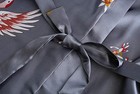 Women Satin Floral Kimono Robe Short Silk Bridesmaid Wedding Dressing Gown